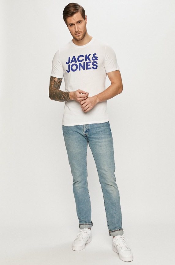 Jack & Jones T-shirt bawełniany biały 12151955..