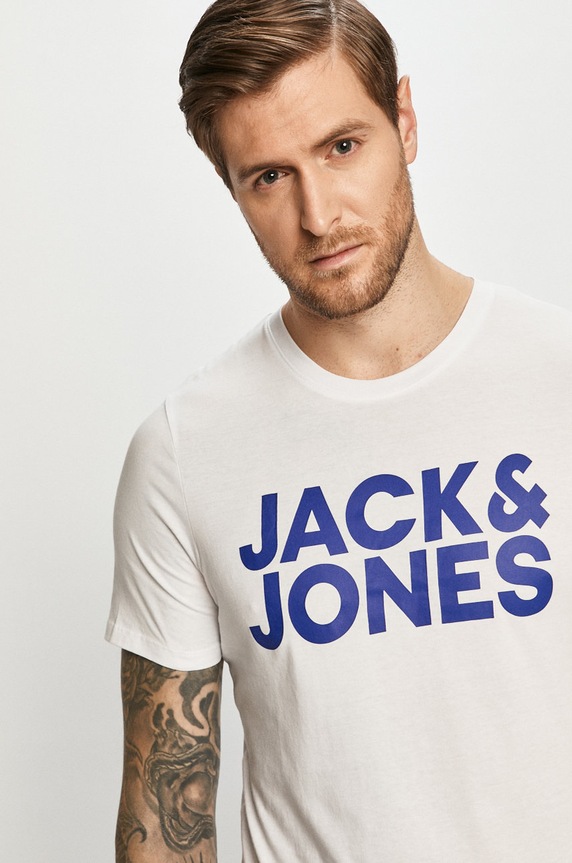 Jack & Jones T-shirt bawełniany 12151955.. biały