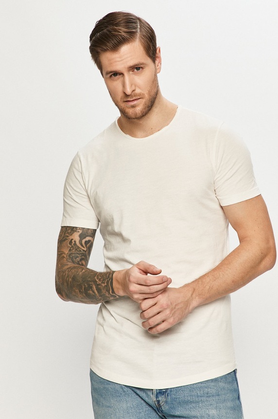 Jack & Jones - Tričko jednofarebný biela 12168045