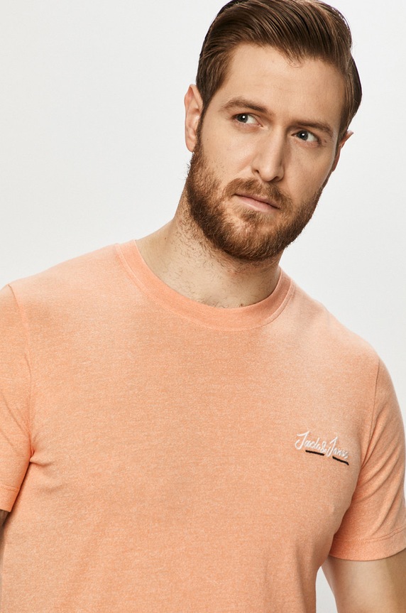 Tričko Jack & Jones hladký oranžová 12186758