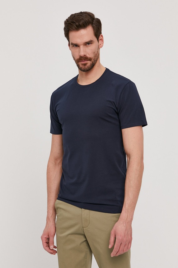 Selected Homme T-shirt bawełna granatowy 16076191