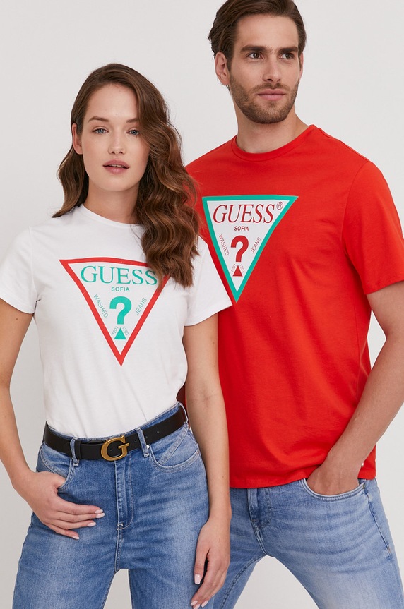 Guess T-shirt pomarańczowy M1GI73.I3Z11