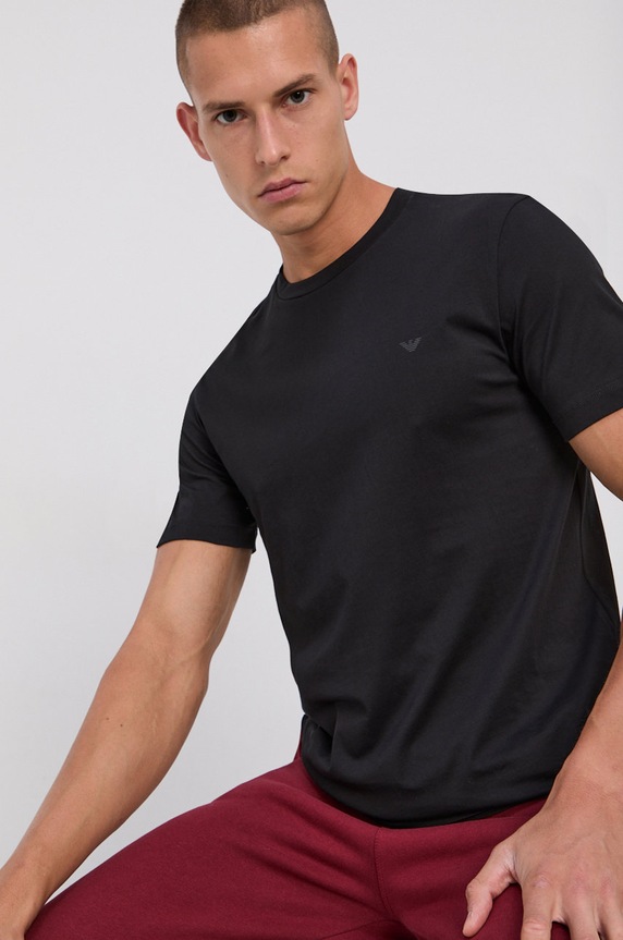 Emporio Armani tricou din bumbac 8N1D68.1JPZZ negru AA00