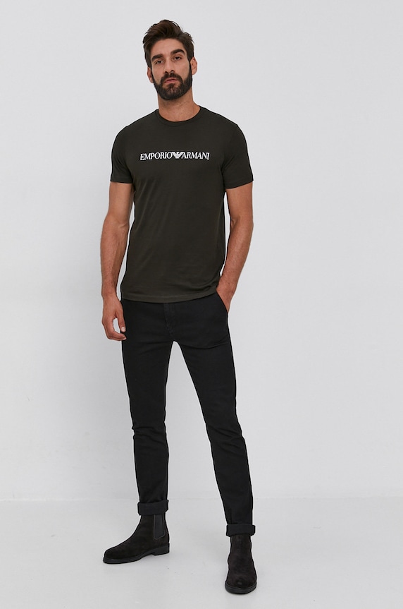 Emporio Armani t-shirt bawełniany 8N1TN5.1JPZZ zielony AA00