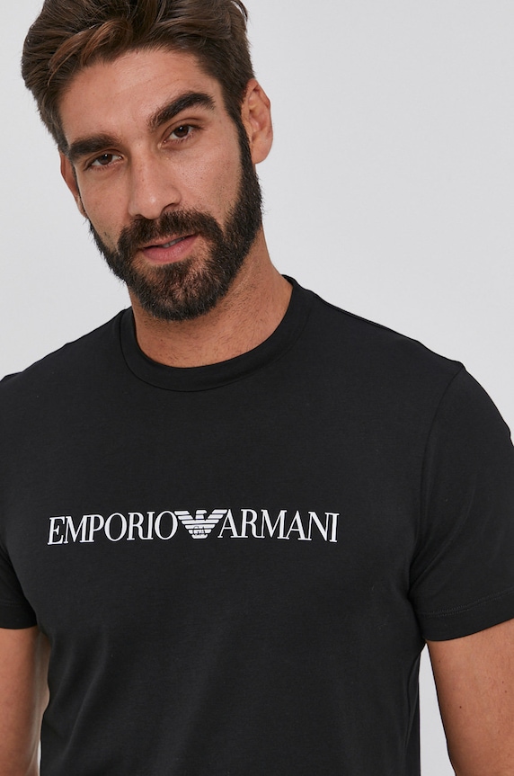 Emporio Armani pamut póló fekete 8N1TN5.1JPZZ