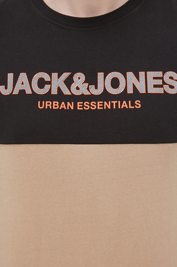 Pamučna majica Jack & Jones 12190452.Crockery bež