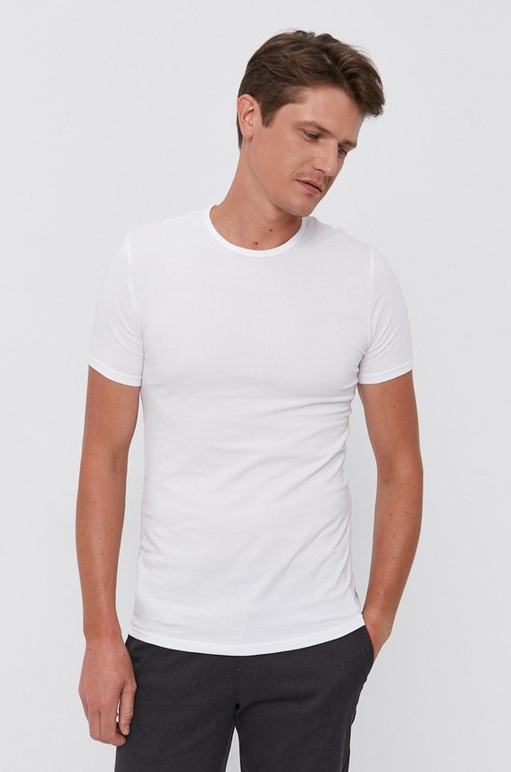 Calvin Klein T-shirt (2-pack) z elastanem biały 000NB1088A.NOS