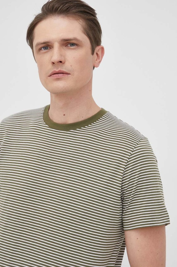 Selected Homme bombažna majica zelena 16080129.WinterMoss