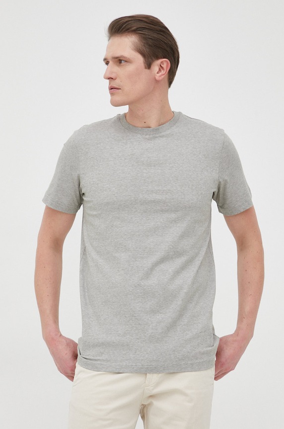 Selected Homme t-shirt bawełniany regular zielony 16080418.WinterMoss