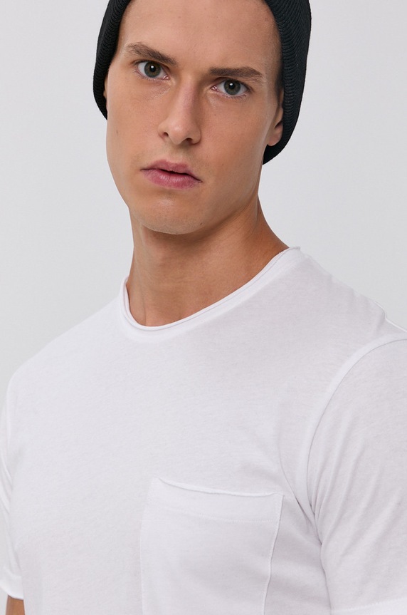 Solid T-shirt bawełniany biały 21103652.790001