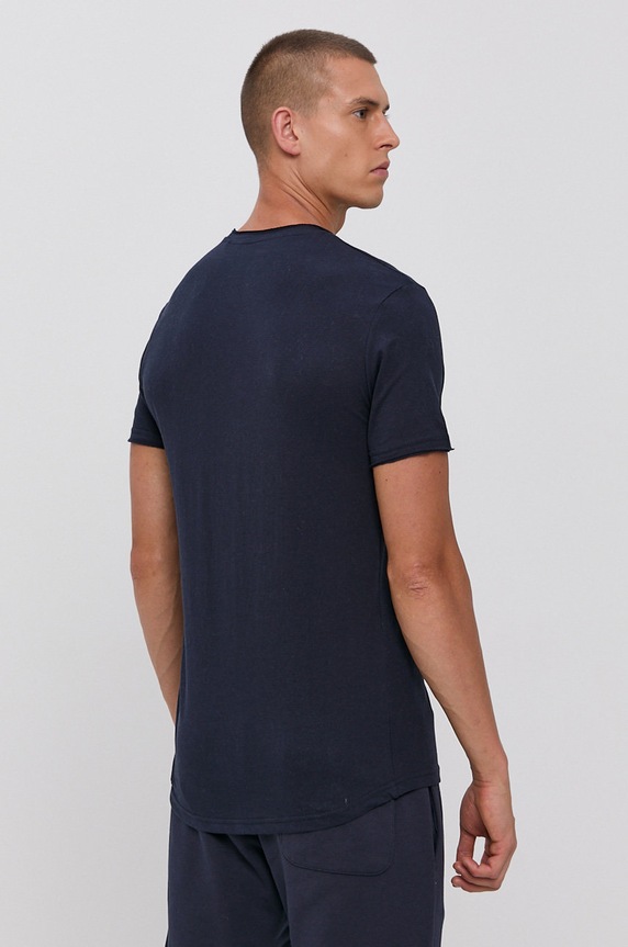 Odzież Solid T-shirt bawełniany 21103652.791991 granatowy