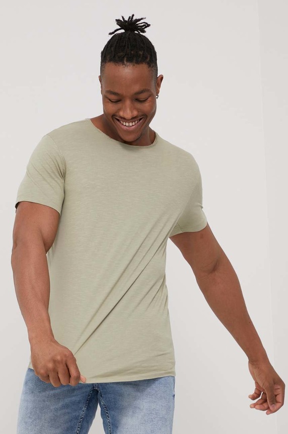 Jack & Jones t-shirt bawełniany 12182498.Tea zielony AA00