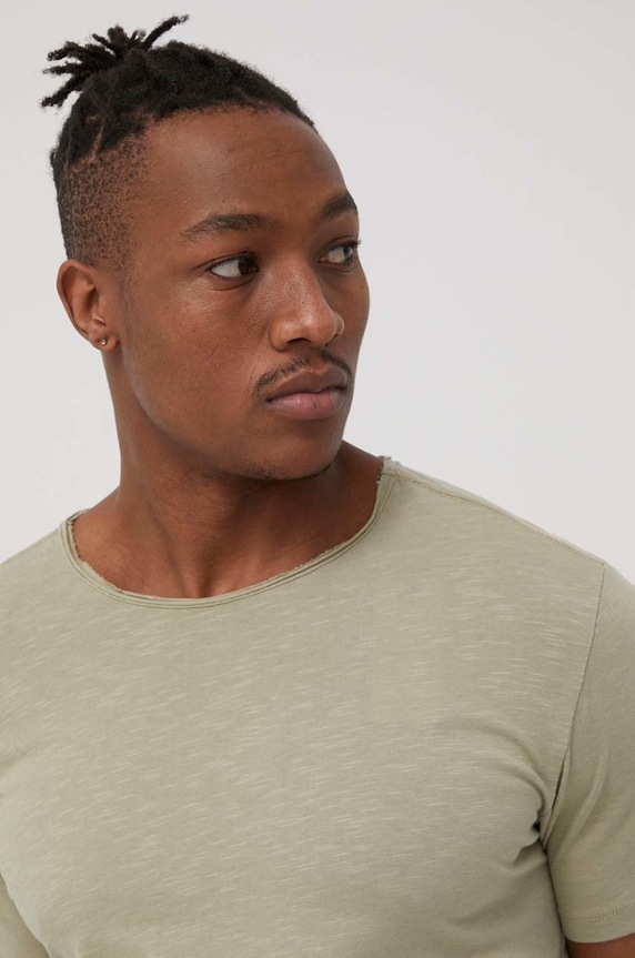 Jack & Jones t-shirt bawełniany zielony 12182498.Tea