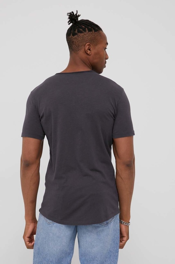 Odzież Jack & Jones t-shirt bawełniany 12182498.Asphalt szary