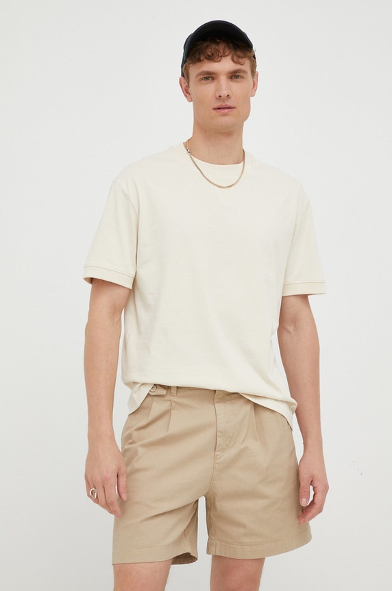 Marc O'Polo t-shirt bawełniany bawełna beżowy M26208351028
