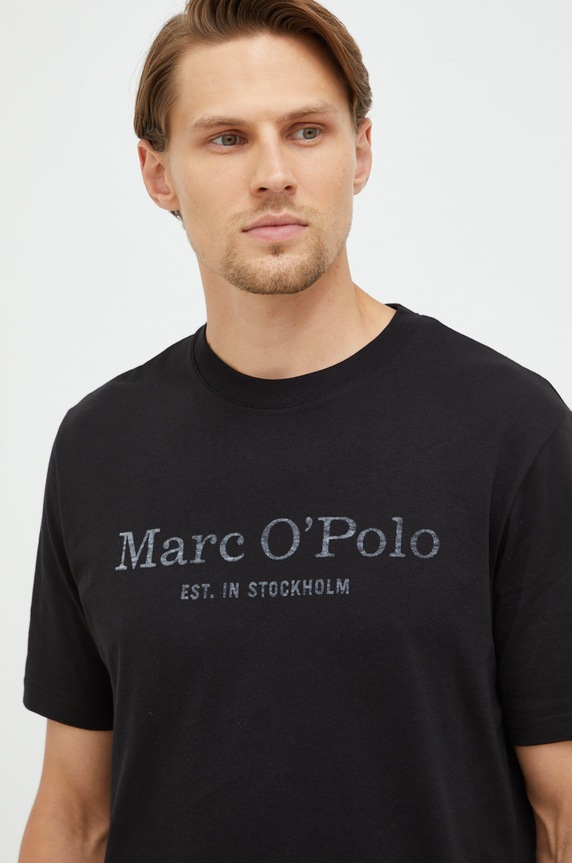 Marc O'Polo t-shirt bawełniany czarny 5000009406