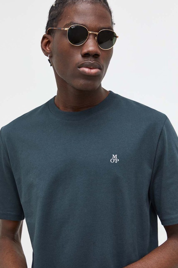 Βαμβακερό μπλουζάκι Marc O'Polo κανονικό πράσινο 5000009405