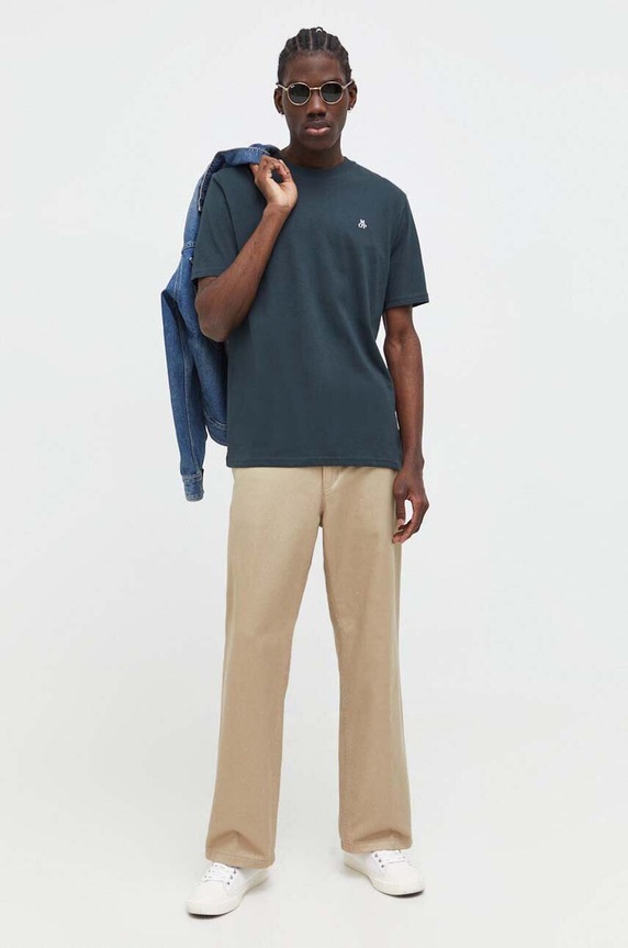 Βαμβακερό μπλουζάκι Marc O'Polo 5000009405 πράσινο AA00