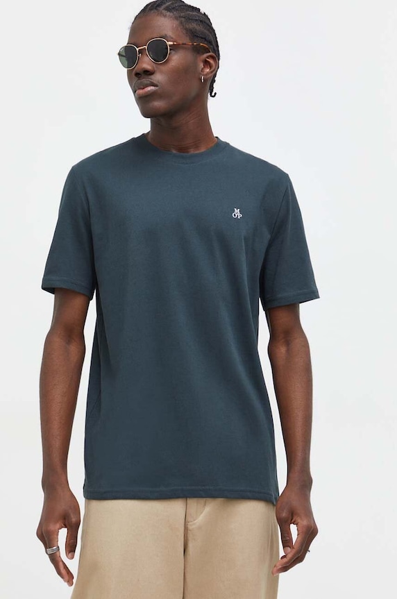 Βαμβακερό μπλουζάκι Marc O'Polo πράσινο 5000009405