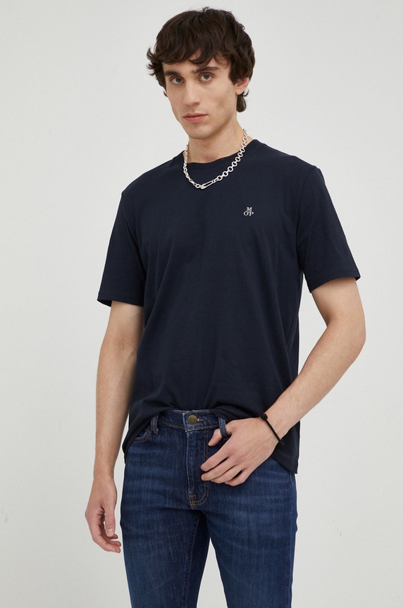 Marc O'Polo t-shirt bawełniany bawełna granatowy 5000009405