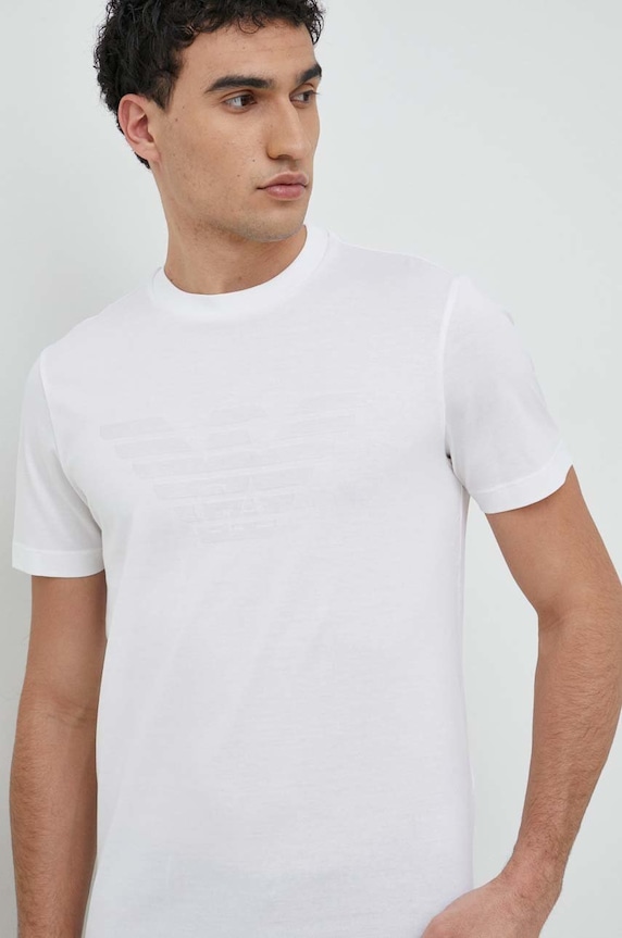 Emporio Armani t-shirt bawełniany biały 8N1TD2.1JGYZ.NOS