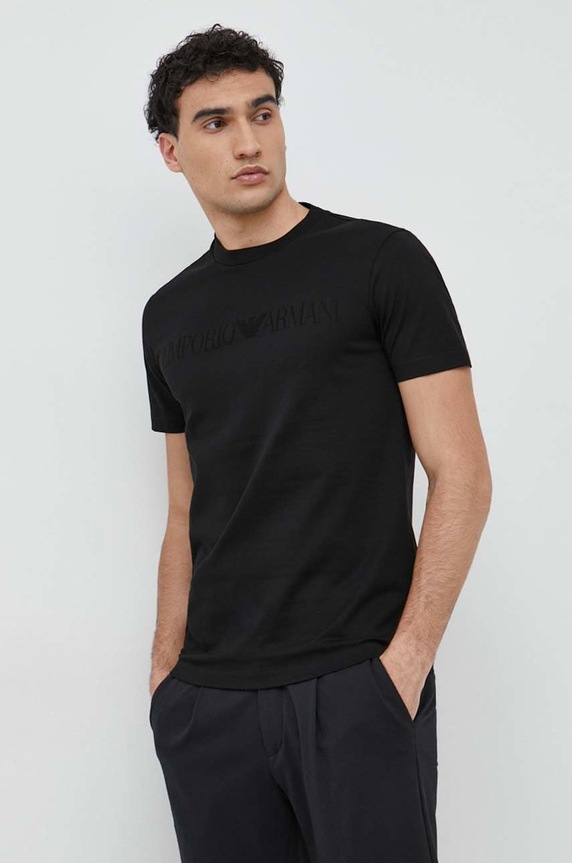Emporio Armani t-shirt bawełniany czarny 8N1TD2.1JGYZ.NOS
