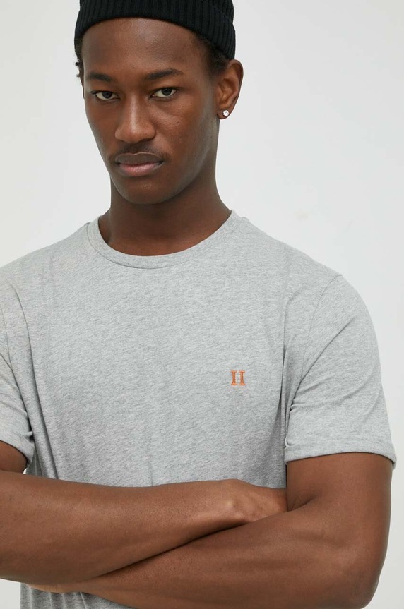 Les Deux t-shirt bawełniany Norregaard szary LDM101008