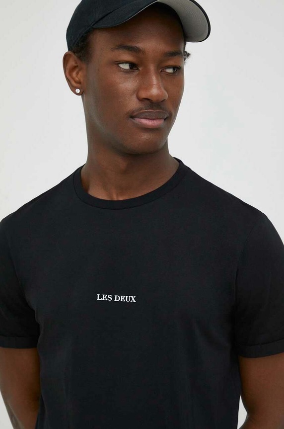 Les Deux tricou din bumbac negru LDM101118.