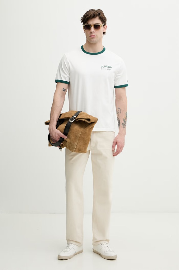MC2 Saint Barth T-shirt męski bawełniany DENA002 biały AA00