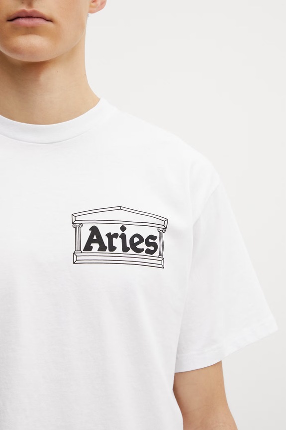 Aries T-shirt bawełniany męski biały AR60000