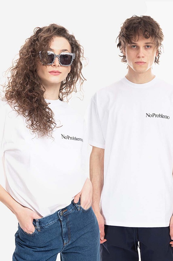 Aries t-shirt in cotone Gong Temple SS Tee rilassato bianco COAR60009