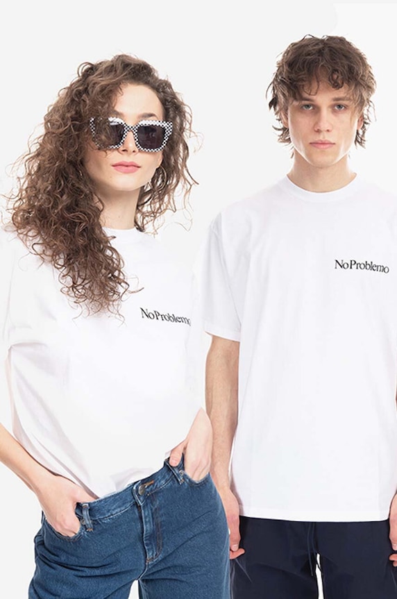 Aries t-shirt in cotone Gong Temple SS Tee rilassato bianco COAR60009