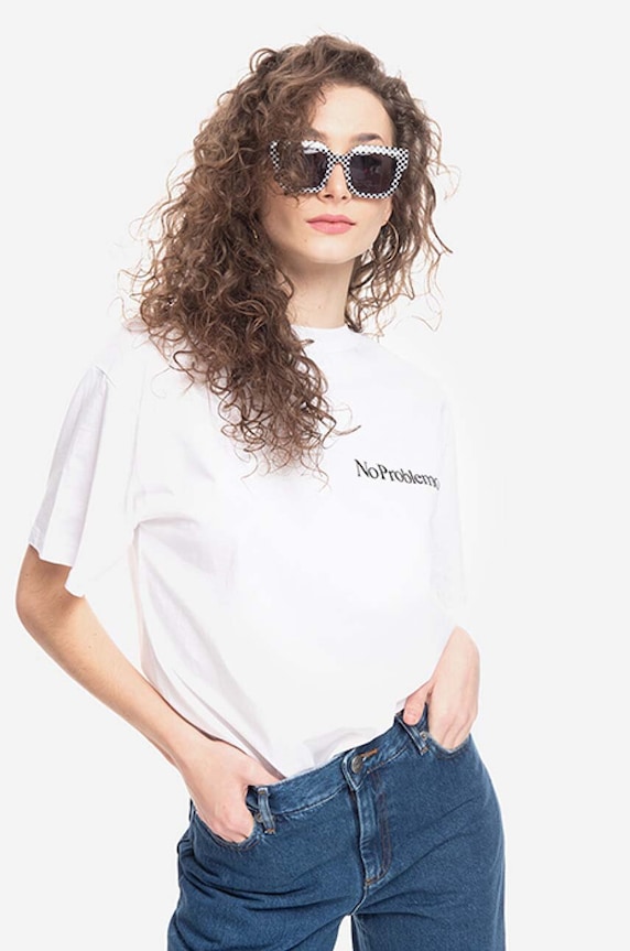 Abbigliamento Aries t-shirt in cotone Gong Temple SS Tee COAR60009 bianco