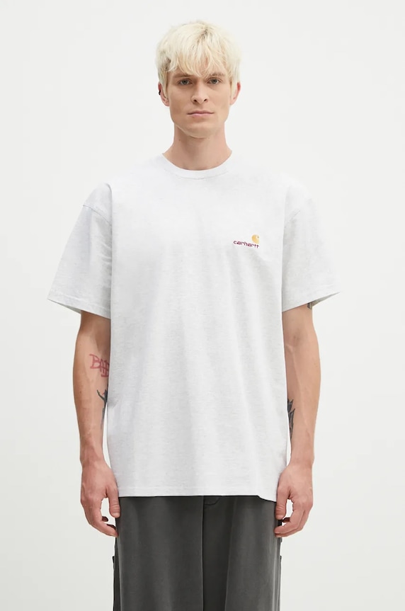 Pamučna majica Carhartt WIP regular siva I029956.