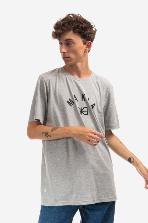 Bavlněné tričko Makia regular šedá M21200