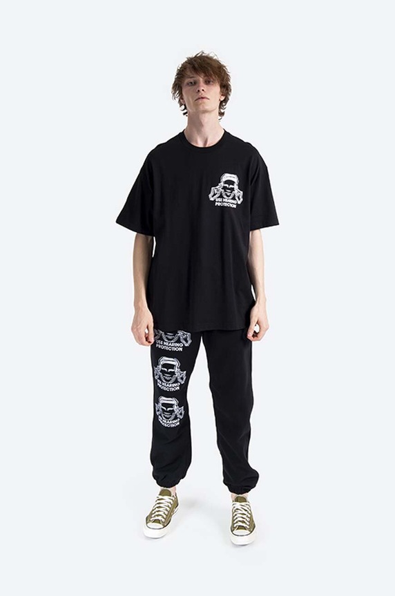 PLEASURES cotton T-shirt P21NO016 black AA00