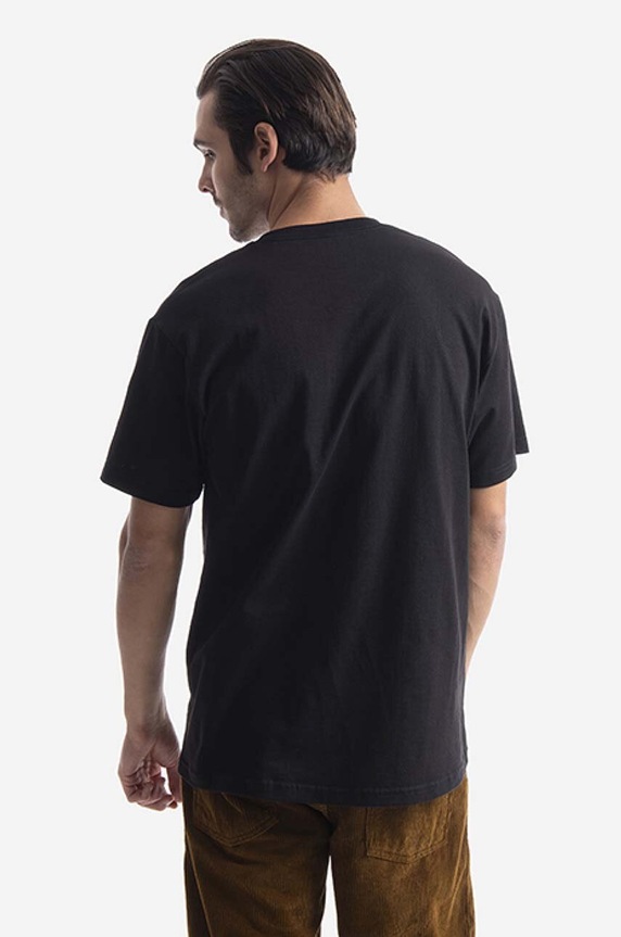 Clothing PLEASURES cotton T-shirt Ruff P21F041 black