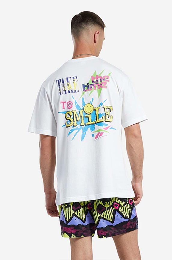 Reebok Classic cotton T-shirt Smiley SS Tee HI3998 white AA00