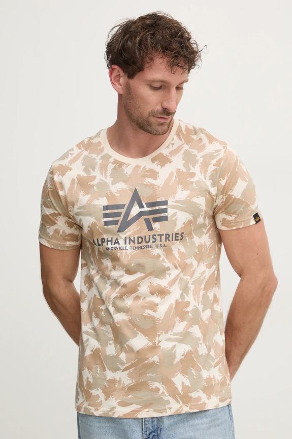 Тениска Alpha Industries Basic стандартна бежов 100501C
