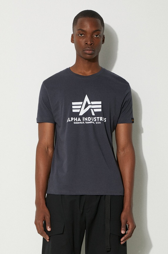Alpha Industries t-shirt in cotone Basic T-Shirt regolare blu navy 100501.02