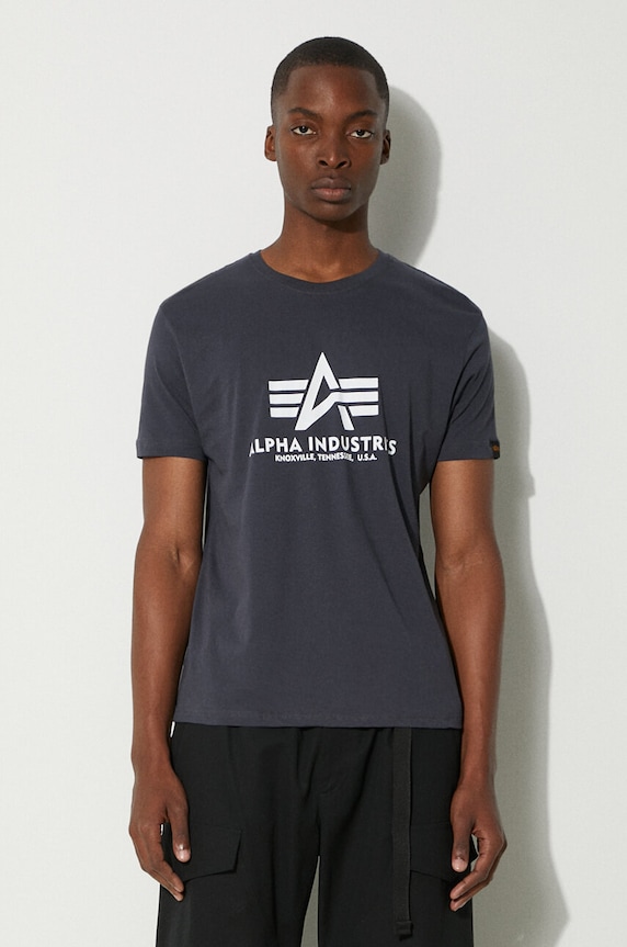 Alpha Industries t-shirt in cotone Basic T-Shirt regolare blu navy 100501.02