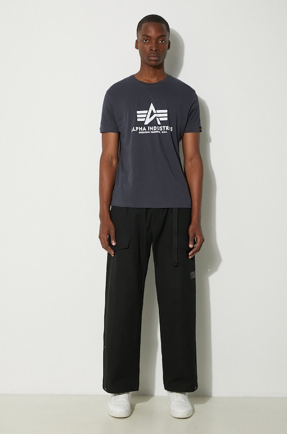 Alpha Industries t-shirt in cotone Basic T-Shirt 100501.02 blu navy SS26