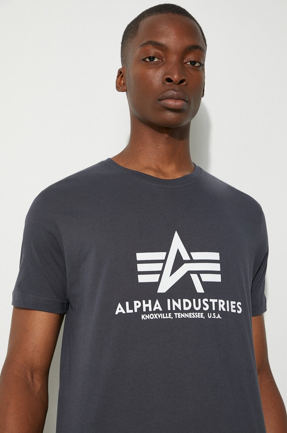 Alpha Industries t-shirt in cotone Basic T-Shirt 100501.02 blu navy