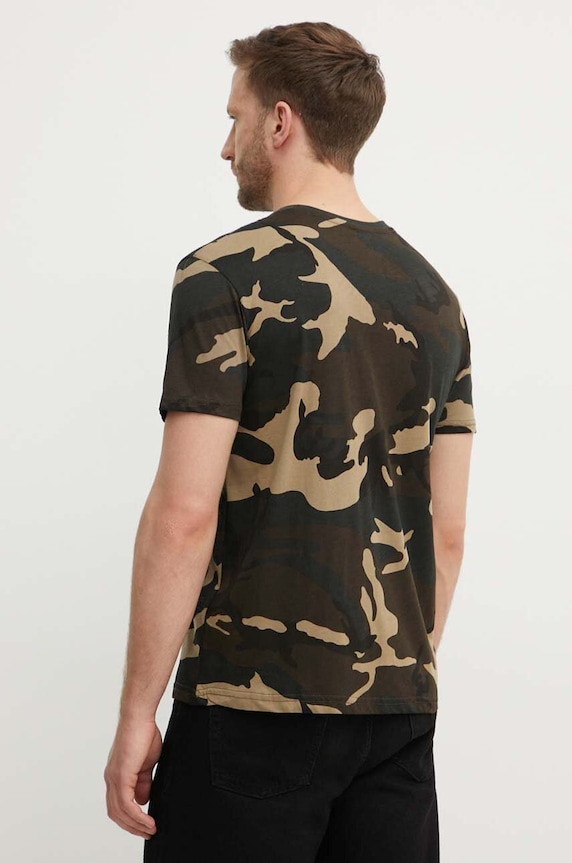 Odzież Alpha Industries t-shirt bawełniany Basic T-Shirt Camo 100501C.408 zielony