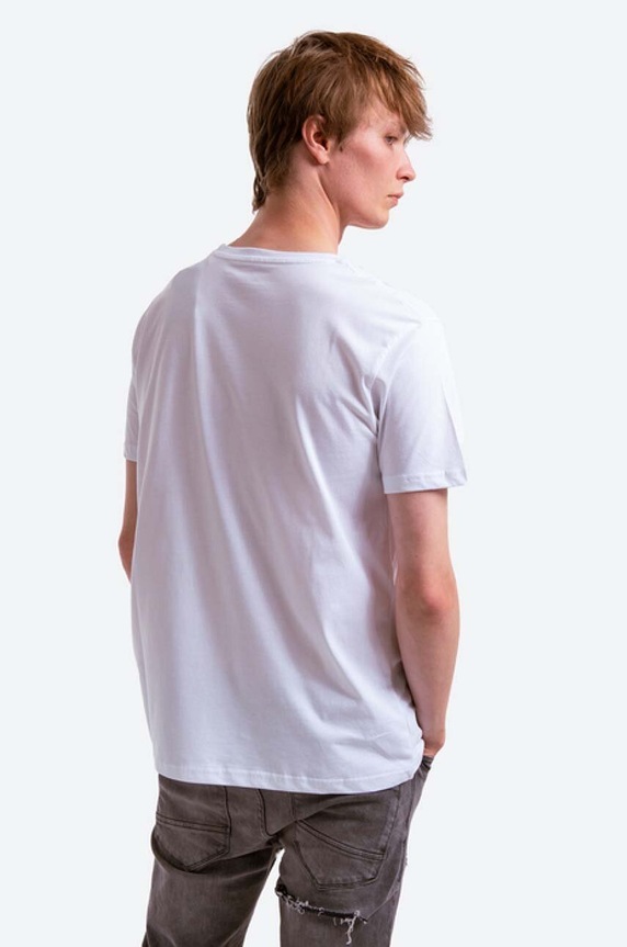 Oblečenie Bavlnené tričko Alpha Industries Rainbow Reflective 100501RR.09 biela