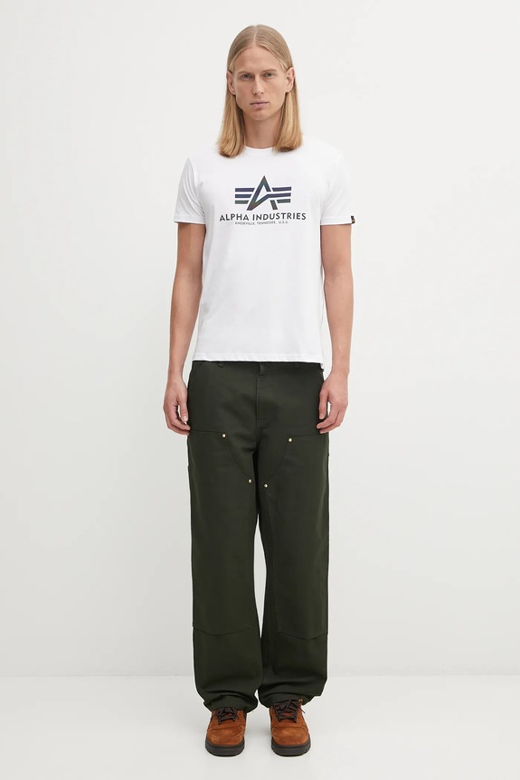 Bavlněné tričko Alpha Industries Rainbow Reflective 100501RR.09 bílá