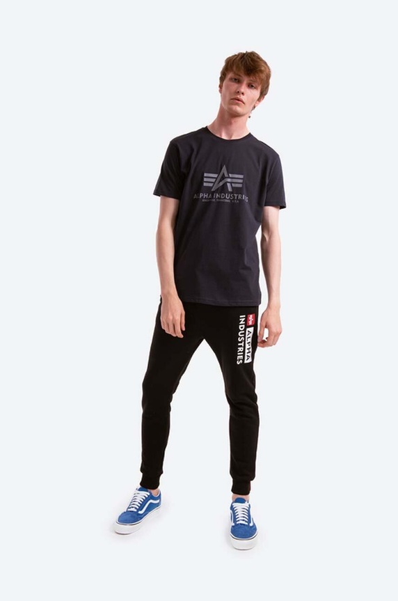 Alpha Industries t-shirt bawełniany Basic T-Shirt 100501.07 granatowy AA00