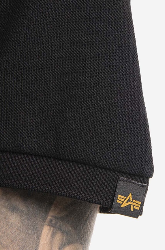 Alpha Industries polo bawełniane Basic 106600.03 czarny