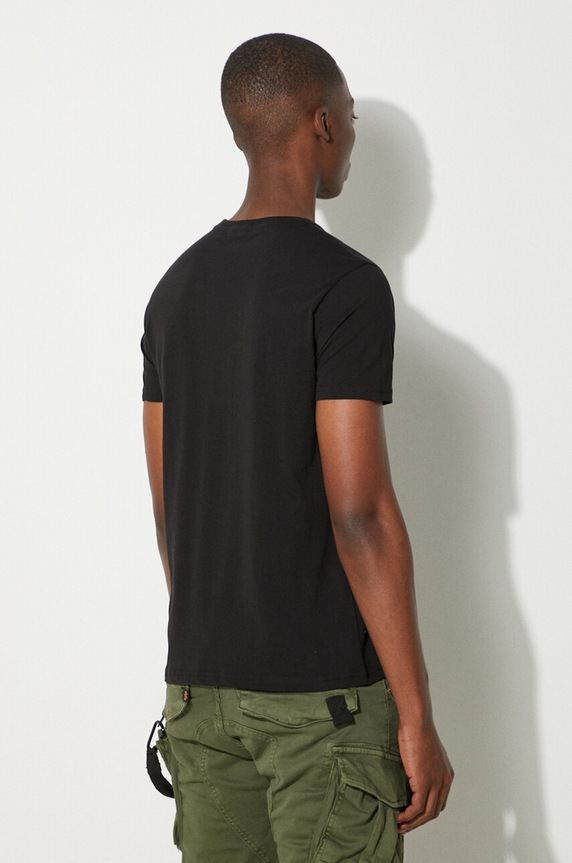 Clothing Alpha Industries cotton T-shirt Alpha Industries Alpha Label T 118502 03 118502.03 black