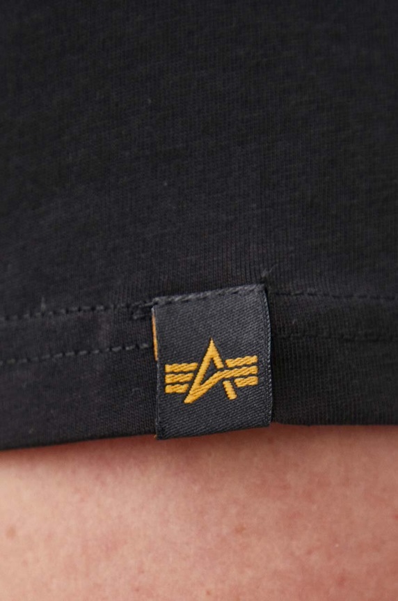 Βαμβακερό μπλουζάκι Alpha Industries Koszulka Alpha Industries Backprint T 128507 03 128507. μαύρο